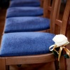 Pew end - white rose with gold ribbon